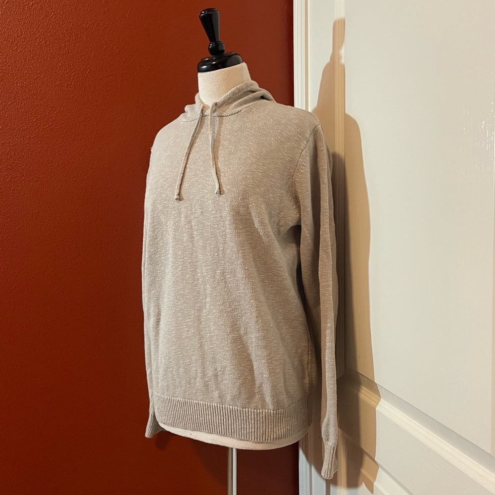 Jeremy Argyle Men’s‎ Linen Blend Gray Heather Pullover Relaxed Hoodie Sweatshirt